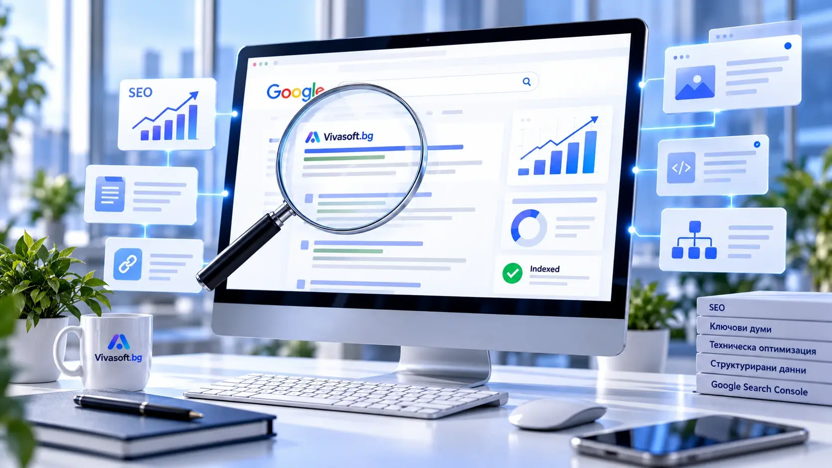SEO оптимизация на нов уебсайт – Google, ключови думи, индексиране и техническо SEO